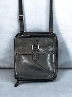 Fossil Black Leather Crossbody Bag